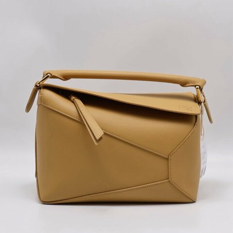 LOEWE Puzzle小牛皮手袋 - 小號薑黃色
