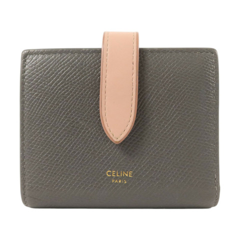 CELINE 牛皮皮革Small Strap Wallet金扣錢包