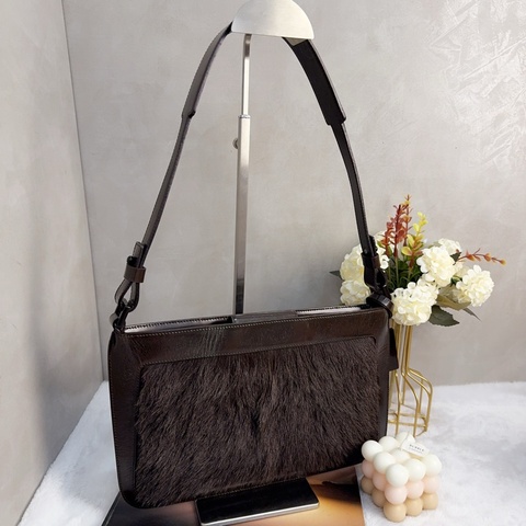 【赫蒂國際精品】 Celine 皮革拼馬毛 復古肩背包vintage