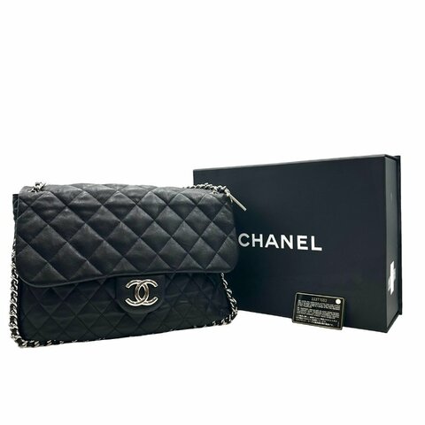 【美收精品】Chanel 黑色小羊皮菱格紋肩背包  C-990【隔月月中將轉賣至日本 上架期限30天】