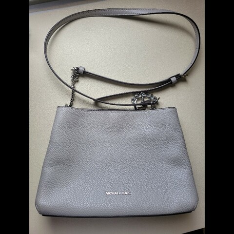 Michael Kors MK 淺灰色牛皮側背包 肩背包 包包