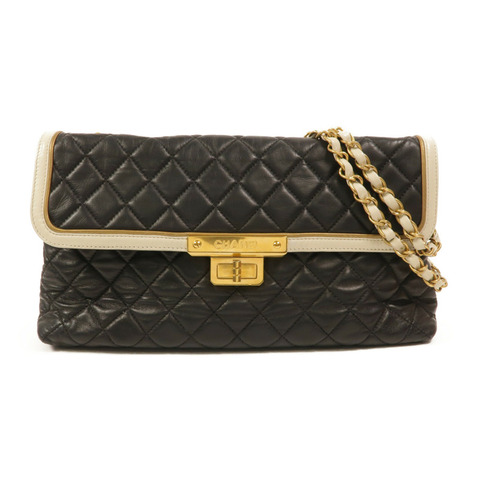 CHANEL 牛皮皮革2.55 East West Mademoiselle鏈帶肩背袋