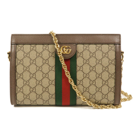 GUCCI 塗層帆布Ophidia GG Small鏈帶肩背袋