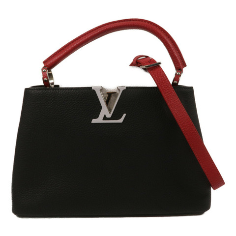 LOUIS VUITTON Taurillon Capucines MM手挽肩背兩用袋