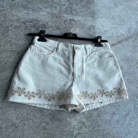 Chanel 24p彩色牛仔花朵短裤fr34~~