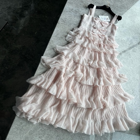 Chanel25K粉色蝴蝶结蛋糕裙fr38~~