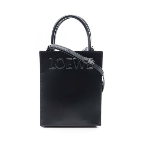 LOEWE 標準 A5 手提斜背包 A933S30401 黑色皮革二手