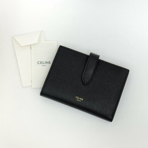 CELINE STRAP粒面小牛皮錢包