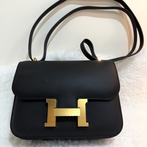 愛馬仕 Hermes 康康 19 Constance 黑色 Ep皮 金扣 G刻