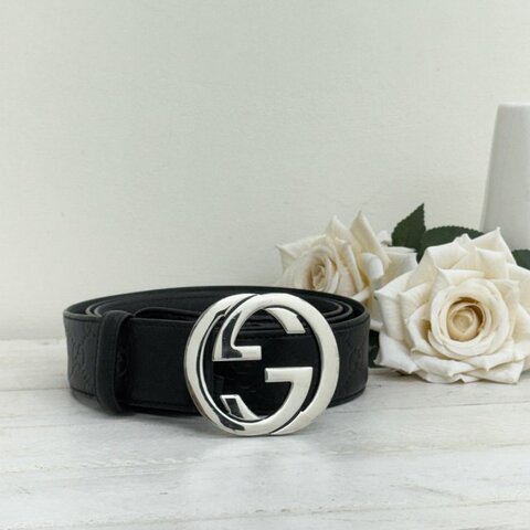 GUCCI Signature皮革皮帶 115CM