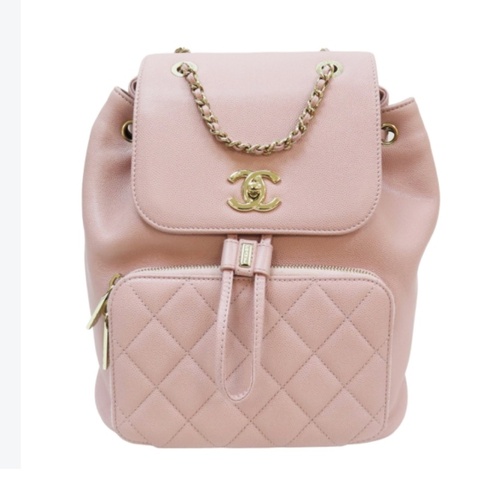 CHANEL 香奈兒 粉色 牛皮 Affinity 後背包 金扣全新25開香奈兒藕粉後背包限定版購於台灣專櫃