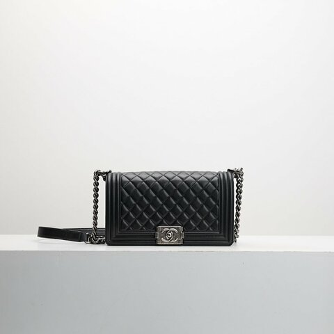 二手Chanel boy25 黑銀牛
