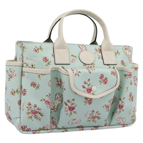GUCCI 手袋 帆布 淺藍色 628159 正品 ka6023V