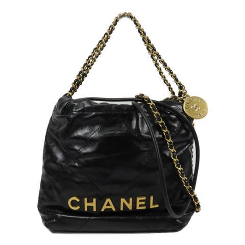 CHANEL 牛皮皮革Chanel 22 Mini鏈帶肩背袋