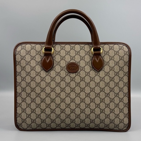 Gucci 古馳 老花公文包 肩帶遺失 尺寸36*28
