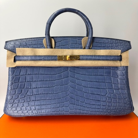 Hermès Birkin 25 Blue Brighton Crocodile Niloticus Matte with GHW Square P Stamp
