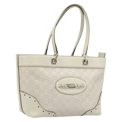 GUCCI GG帆布Guccissima托特包，象牙色/金色皮革，貨號145993，正品編號200986V