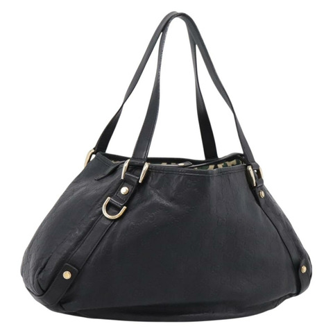 GUCCI GG帆布Guccissima托特包，黑色皮革金色，貨號130736，正品，編號200990V