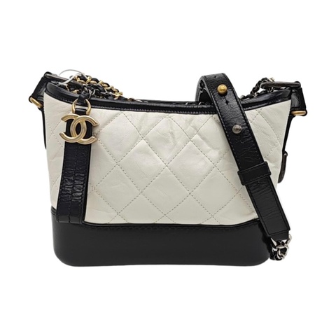 【全網最低價✨震撼史無前例❤️‍🔥】CHANEL/香奈兒 GABRIELLE 小號 白色牛皮菱格紋絎縫流浪包斜挎包單肩包