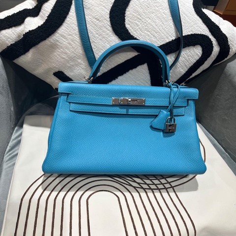 Hermes Kelly 28 STAMP [ R ] 松石藍色銀扣