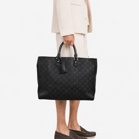 【全網最低價✨震撼史無前例❤️‍🔥】LOUIS VUITTON/LV  ALL-IN 黑色塗層帆布老花手提包 銀色五金 子袋