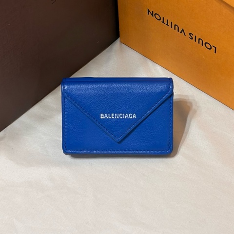 ‼️迷你款 限時驚喜 即將下架 Balenciaga 巴黎世家 深藍 三折 小短夾 錢包