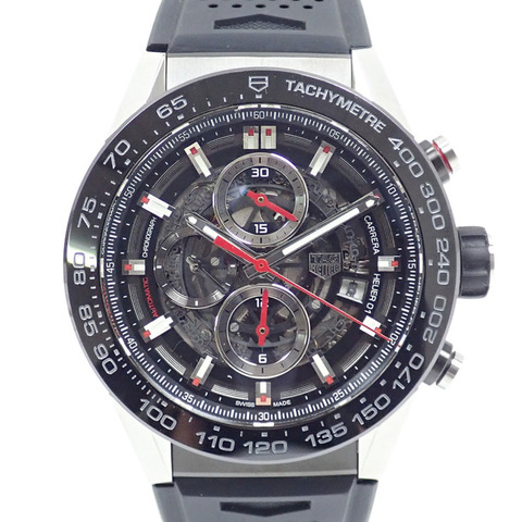 TAG Heuer Carrera Calibre 01 男士自動腕錶，不鏽鋼錶殼及橡膠錶帶，CAR2A1Z（自動上鍊）