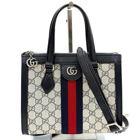 GUCCI 古馳 藍色GG OPHIDIA 手提斜背2WAY包 SMALL 547551