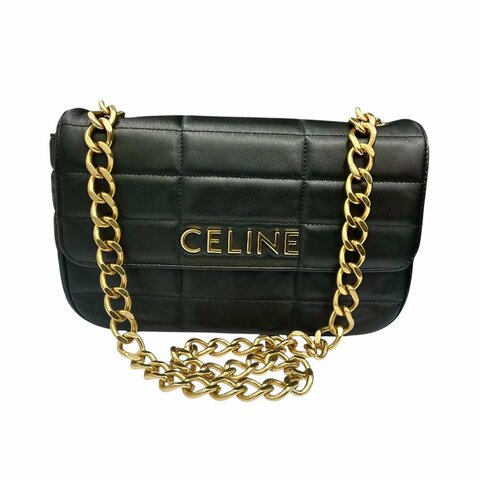 CELINE 賽琳 Matelasse Monochrome 黑色 小牛皮 肩背包