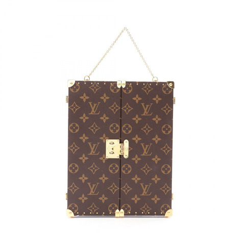 路易威登家居鏡箱 Monogram帆布 玻璃 棕色 透明 二手 女士 LV