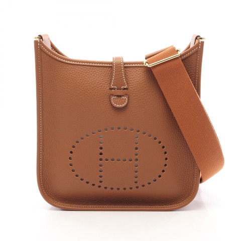 愛馬仕 Evelyne 3 23 肩挎包 Taurillon Clemence 金 二手 GHW