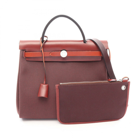 愛馬仕 Herbag Zip PM 單肩手提包 Y Toile H Hunter Rouge H 二手 SHW
