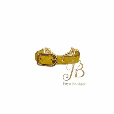 【H0001】HERMES 黃色牛皮/金釦馬蹄 MORE BRACELET 手環