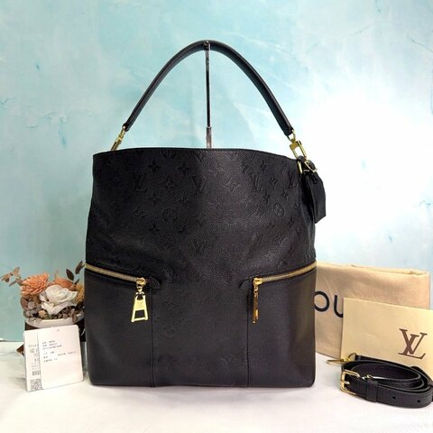 LV Melie Hobo壓紋牛皮雙口袋包