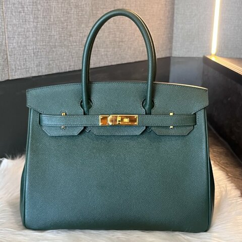 HERMES Epsom 金釦 Birkin 30 綠色