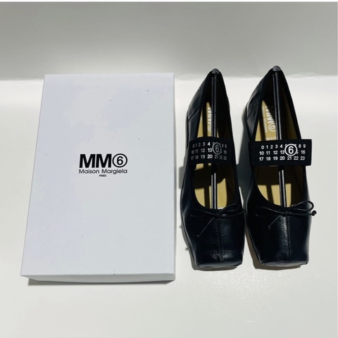Maison Margiela MM6 芭蕾皮鞋 women's black leather ballerina flats 36 EU