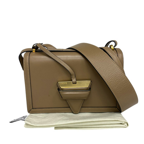 ☆ LOEWE 羅意威 Brown Calfskin Barcelona 2 way bag 啡色小牛皮兩用袋-267016894