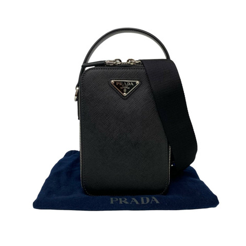 ☆ PRADA 普拉達 Black Saffiano Leather Brique 2 way bag 黑色十字壓紋牛皮兩用袋 2VH067-267016976