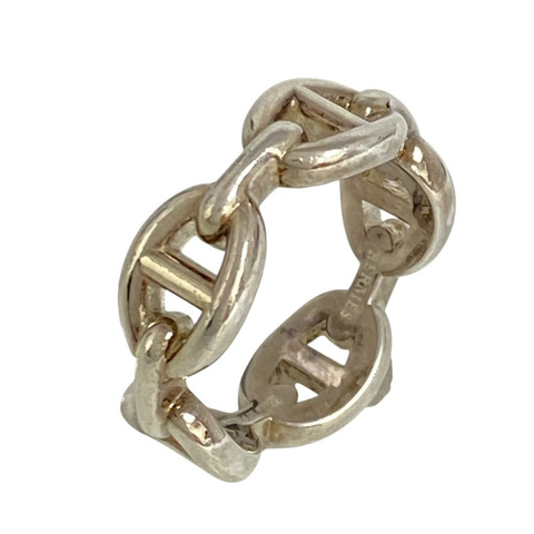 ☆ HERMES 愛馬仕 925 Silver Enchainee Fashion Ring 925純銀戒指-267015716