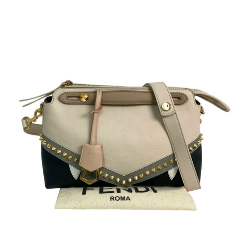 ☆ FENDI 芬迪 Beige, Black, Gray Calfskin By the Way Monster 2 way bag 米色, 黑色, 灰色小牛皮兩用袋 8BL124-267015764