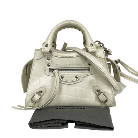 ☆ BALENCIAGA 巴黎世家 White Calfskin Neo Classic City Mini 2 way bag 白色小牛皮兩用袋 638524-267017081