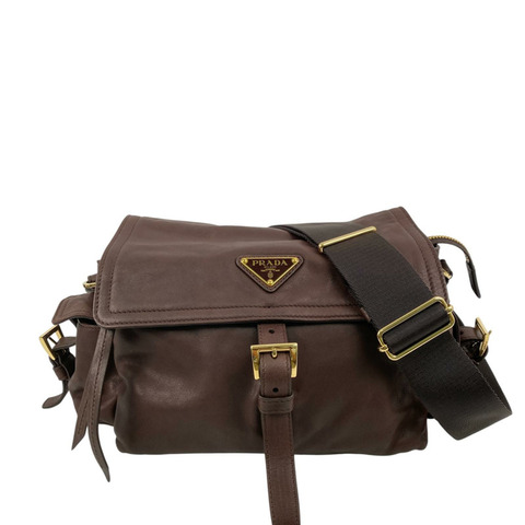 △ PRADA 普拉達 Brown Nappa Leather Explore Medium Shoulder Bag 啡色納帕皮革肩背包 1BD394-267017626
