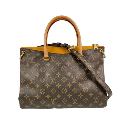 △ LOUIS VUITTON 路易·威登 Brown And Yellow Coated Canvas Monogram Pallas MM 2 way bag 啡色和黃色塗層帆布經典老花兩用袋 M40929-267017787