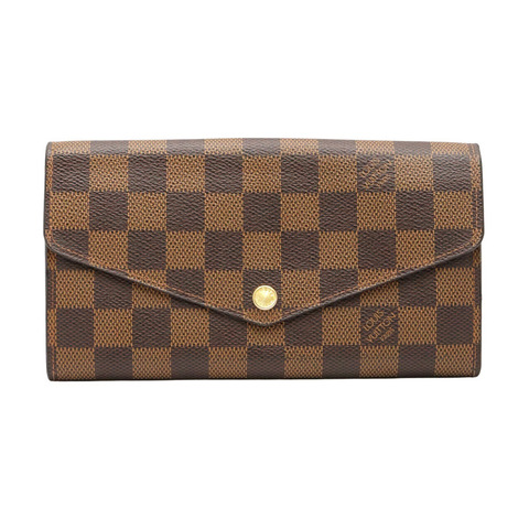 LOUIS VUITTON 路易威登 Sarah 扣式長夾 棕色 棋盤格帆布 N63209