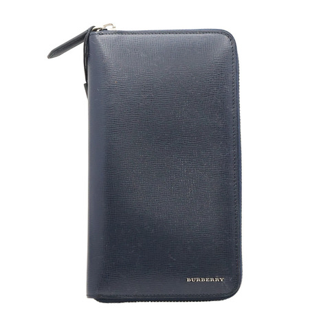 BURBERRY 巴寶莉 Renfrew 拉鏈長夾 深藍色 牛皮 3997585