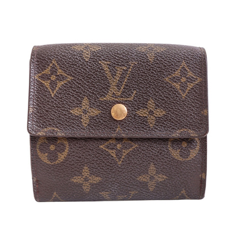 LOUIS VUITTON LV 路易威登 三折短夾 棕色 原花帆布 M61652