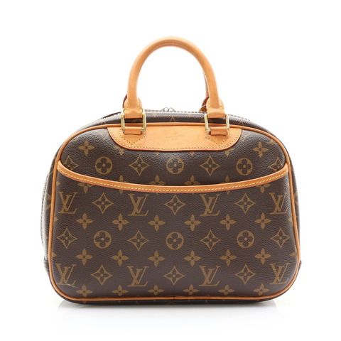 LOUIS VUITTON LV 路易威登 Trouville 手提包 棕色 原花帆布 無鎖鑰組 M42228