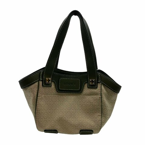 【美收精品】LOEWE Anagram 帆布皮革手提包  D-1【隔月月中將轉賣至日本 上架期限30天】