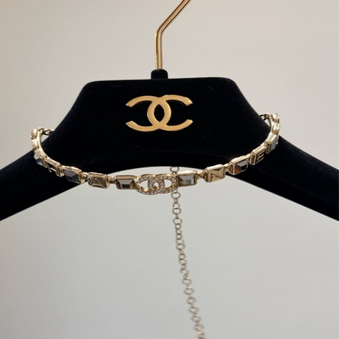 Chanel24C洛杉矶系列蓝色方糖项链~~