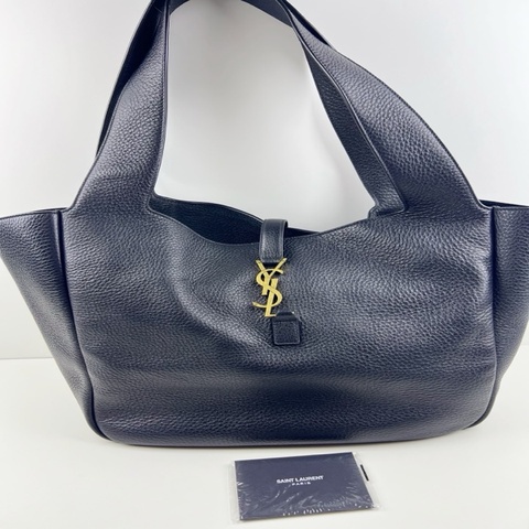 YSL 聖羅蘭 黑金鹿皮樸彩英同款Bea托特單肩包